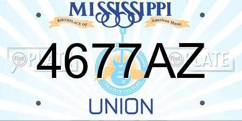 4677AZ Mississippi License Plate