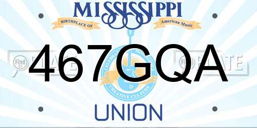 467GQA Mississippi License Plate