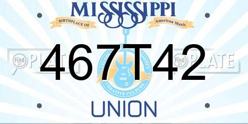 467T42 Mississippi License Plate