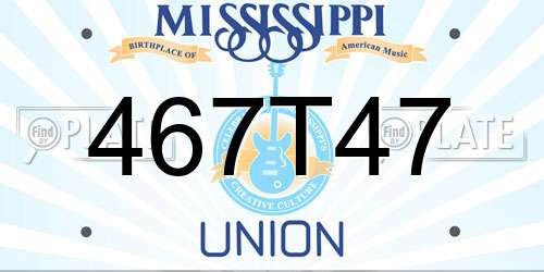 467T47 Mississippi License Plate