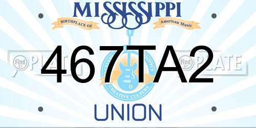 467TA2 Mississippi License Plate