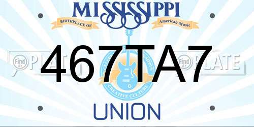 467TA7 Mississippi License Plate
