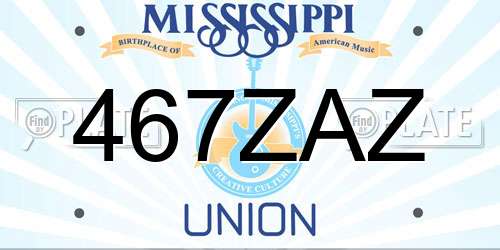 467ZAZ Mississippi License Plate