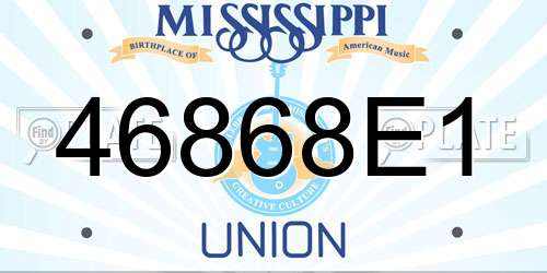 46868E1 Mississippi License Plate