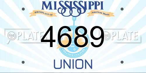 4689 Mississippi License Plate