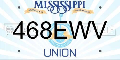 468EWV Mississippi License Plate