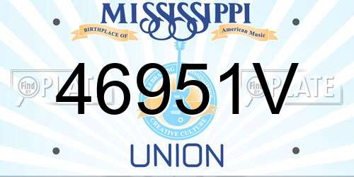 46951V Mississippi License Plate