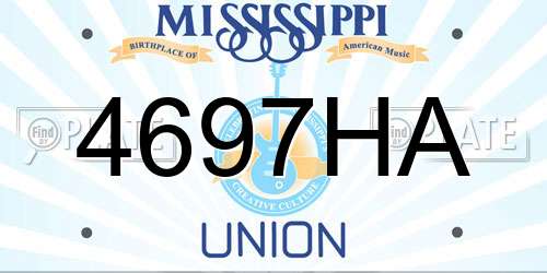 4697HA Mississippi License Plate
