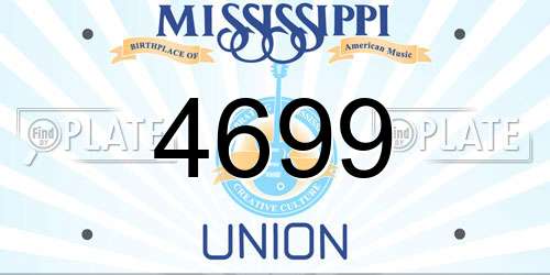 4699 Mississippi License Plate