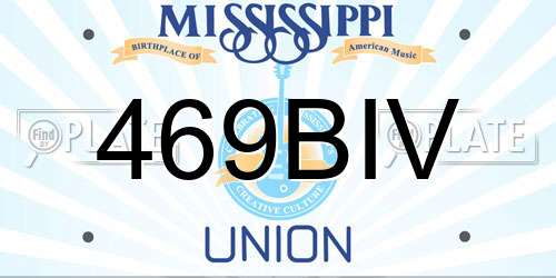 469BIV Mississippi License Plate