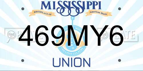 469MY6 Mississippi License Plate