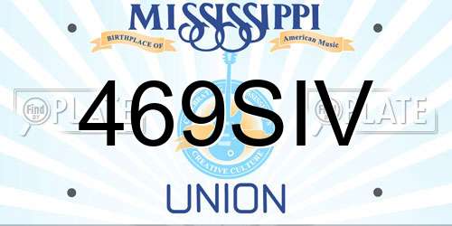 469SIV Mississippi License Plate