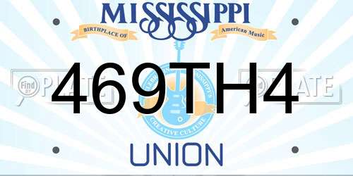 469TH4 Mississippi License Plate