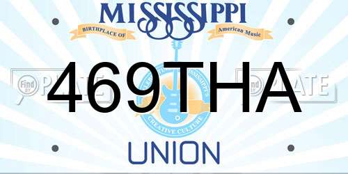 469THA Mississippi License Plate