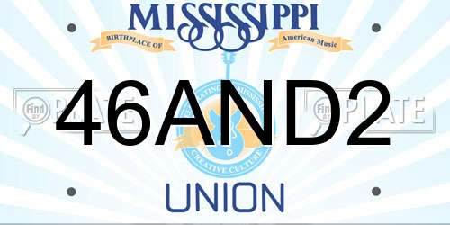 46AND2 Mississippi License Plate