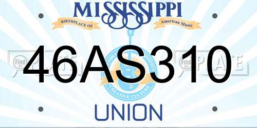 46AS310 Mississippi License Plate