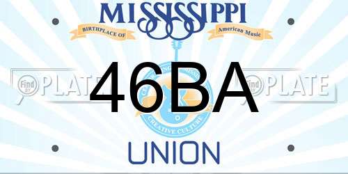 46BA Mississippi License Plate