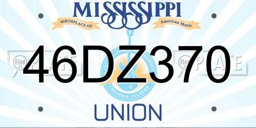 46DZ370 Mississippi License Plate