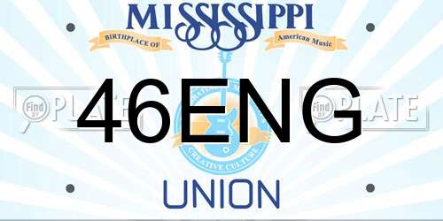 46ENG Mississippi License Plate