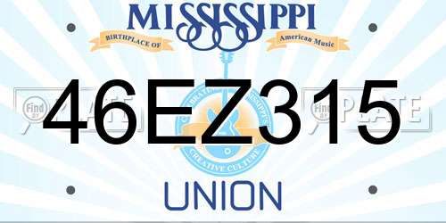 46EZ315 Mississippi License Plate