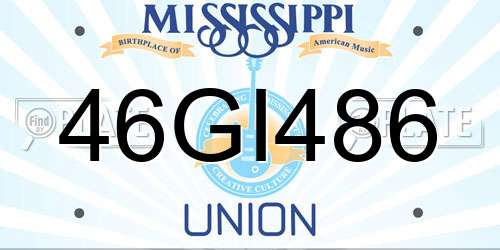 46GI486 Mississippi License Plate