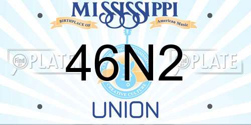 46N2 Mississippi License Plate