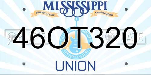 46OT320 Mississippi License Plate