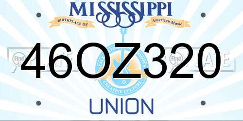 46OZ320 Mississippi License Plate