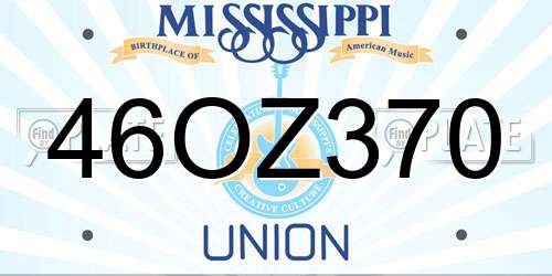 46OZ370 Mississippi License Plate