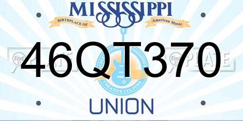 46QT370 Mississippi License Plate