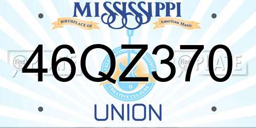 46QZ370 Mississippi License Plate