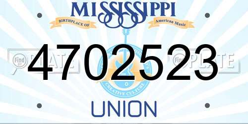 4702523 Mississippi License Plate