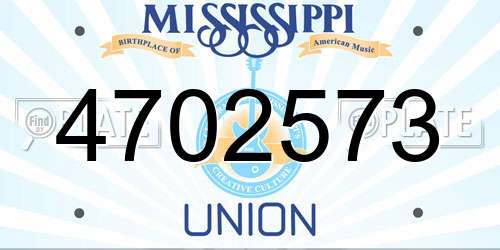 4702573 Mississippi License Plate