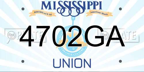 4702GA Mississippi License Plate