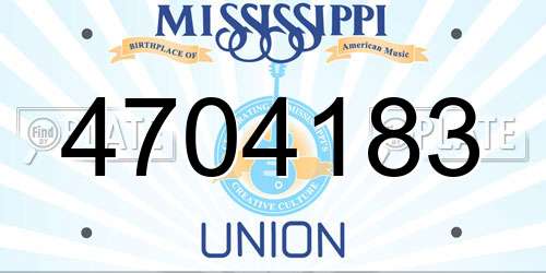 4704183 Mississippi License Plate