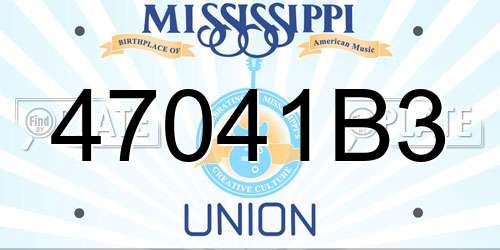 47041B3 Mississippi License Plate