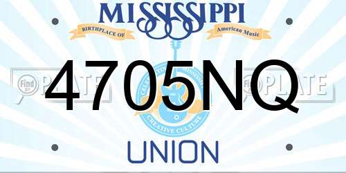 4705NQ Mississippi License Plate