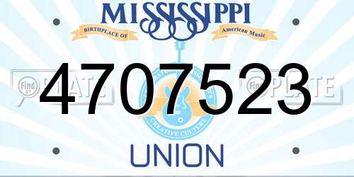 4707523 Mississippi License Plate