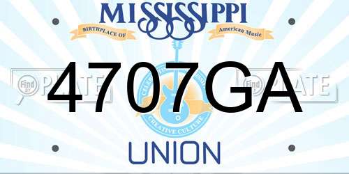 4707GA Mississippi License Plate