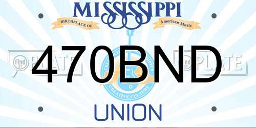 470BND Mississippi License Plate