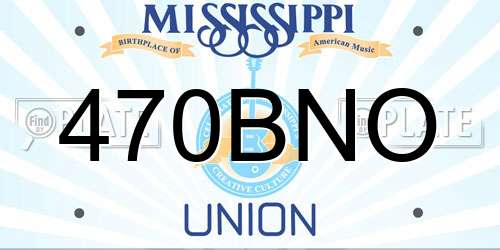 470BNO Mississippi License Plate