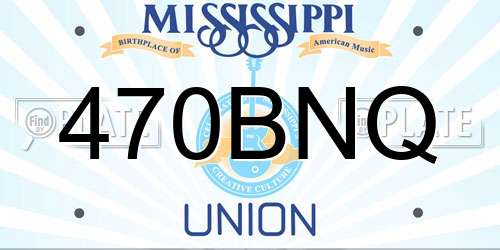 470BNQ Mississippi License Plate