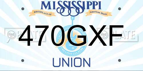470GXF Mississippi License Plate