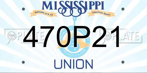 470P21 Mississippi License Plate
