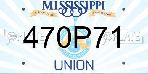 470P71 Mississippi License Plate