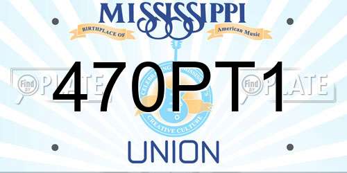 470PT1 Mississippi License Plate