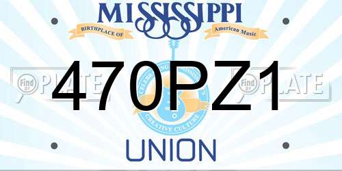 470PZ1 Mississippi License Plate