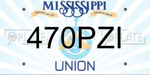 470PZI Mississippi License Plate