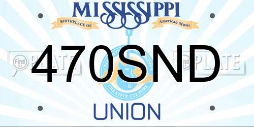 470SND Mississippi License Plate
