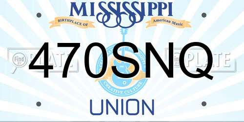 470SNQ Mississippi License Plate